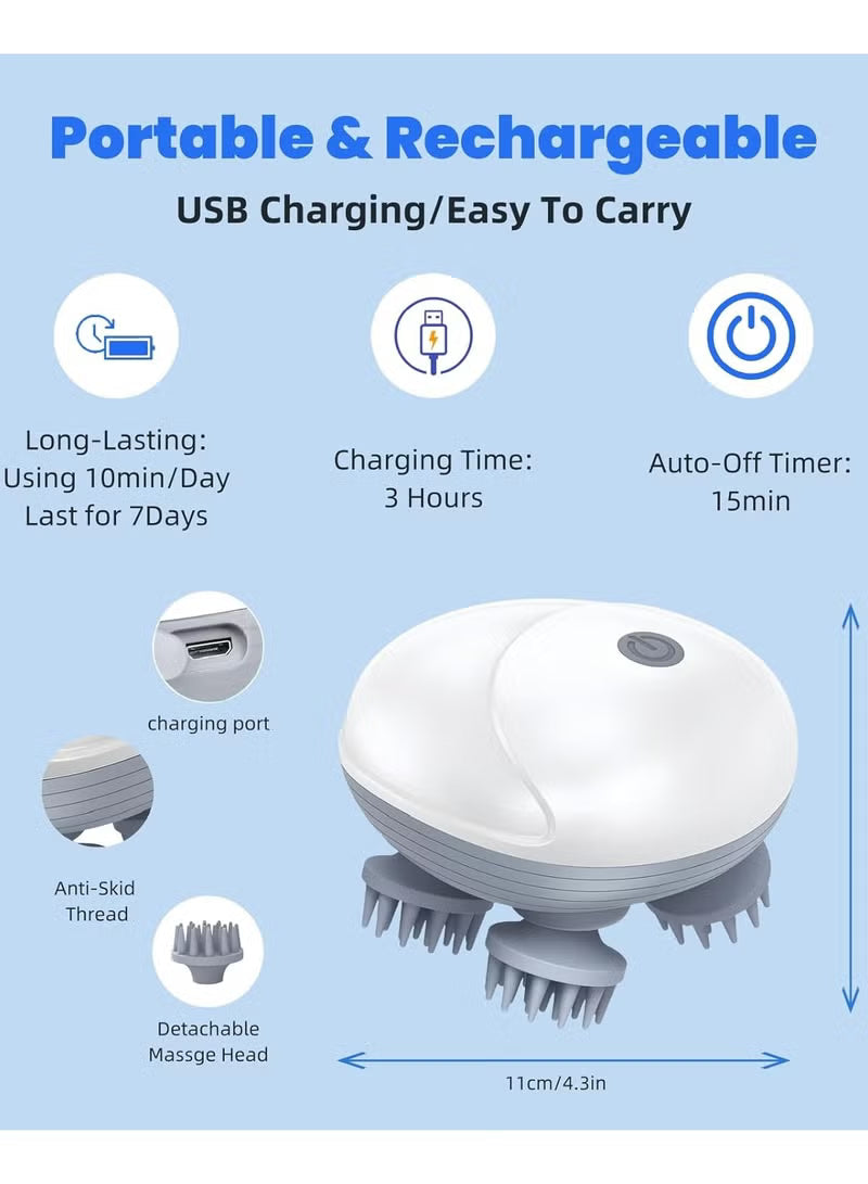 Electric Scalp Massager With 96 Kneading Nodes – Rechargeable – Image 4