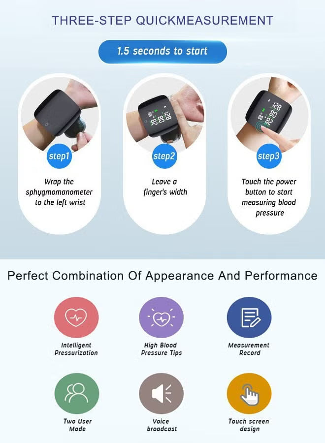 Blood Pressure Monitor Dual Users x99 Readings – Voice-Enabled LCD Display – Automatic – Image 7