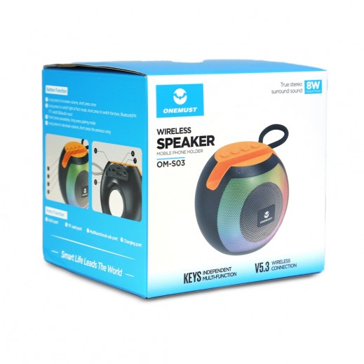 Premium 8W Wireless Speaker with Mobile Holder by Onemust – Image 2