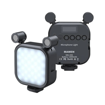 2-in-1 Microphone RGB LED Light For Vlogging