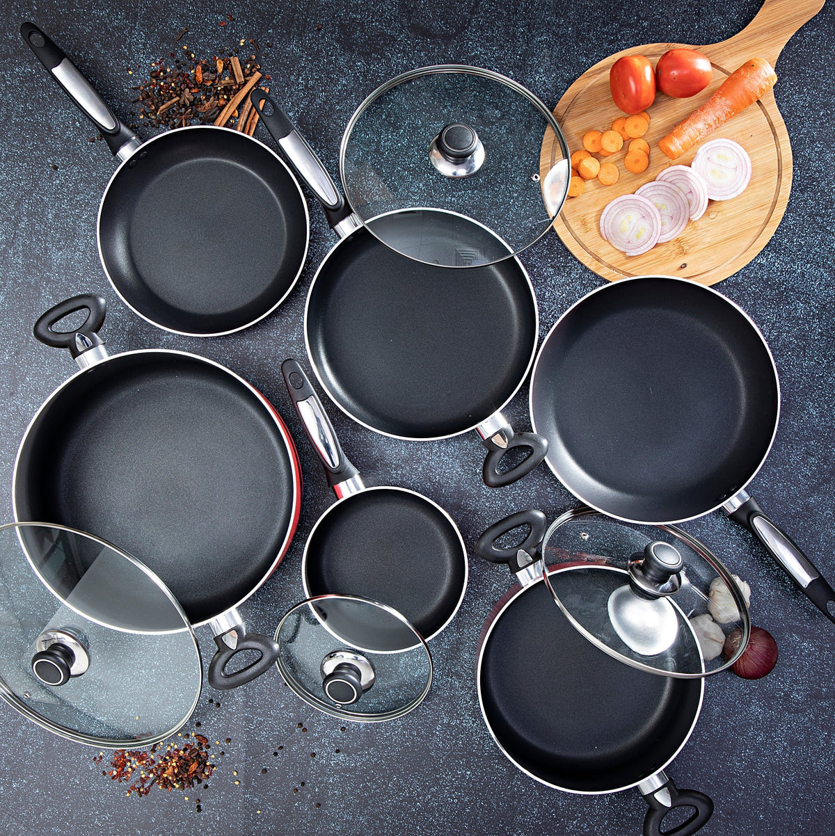Professional 10-Piece Cookware Set with Tempered Glass Lids – Non-Stick & Easy Clean – Image 4