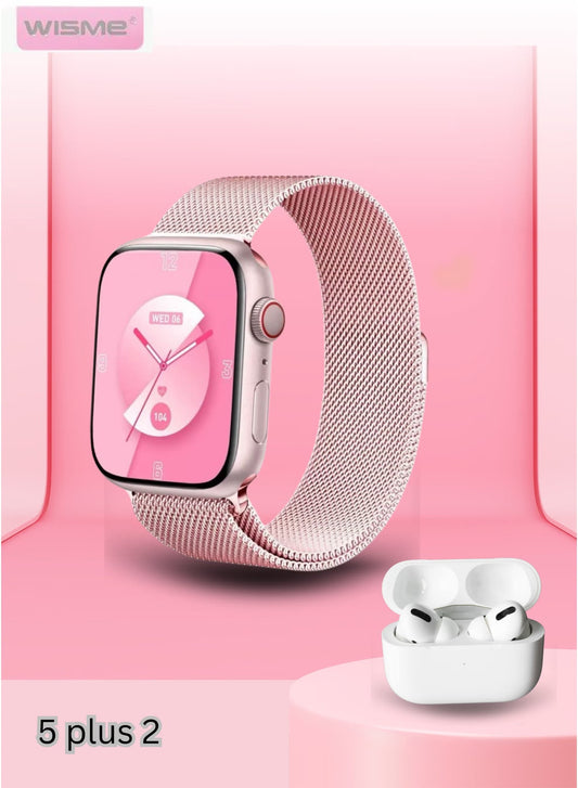 Wisme X33 Mini Smartwatch with Wireless Earbuds – 5-Band HD Display