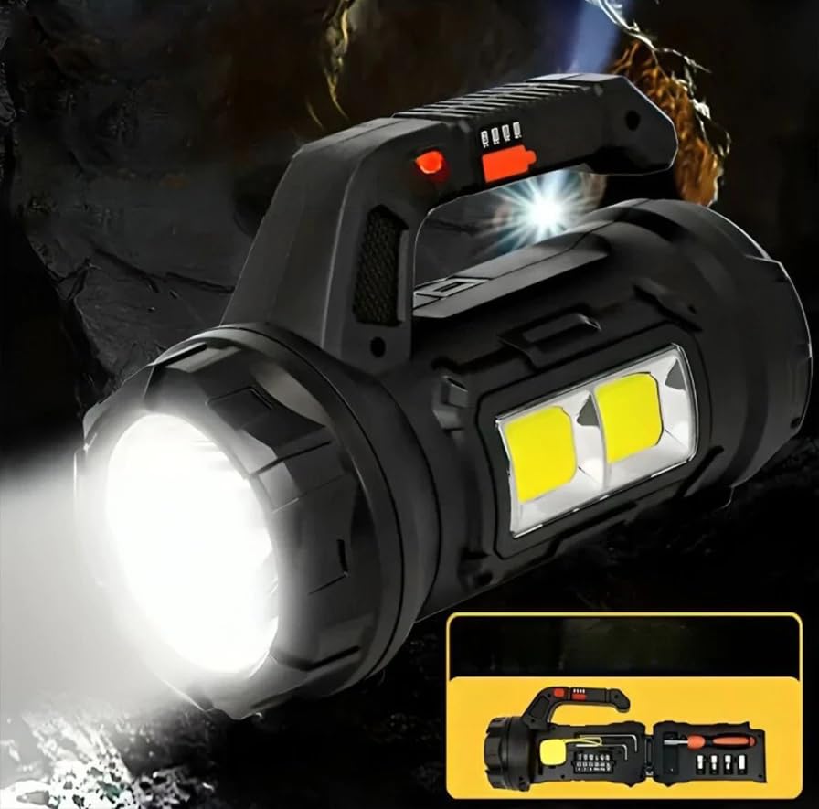Multifunctional – Rechargeable – LED – Flashlight with Tool Kit 5-in-1 – Image 6
