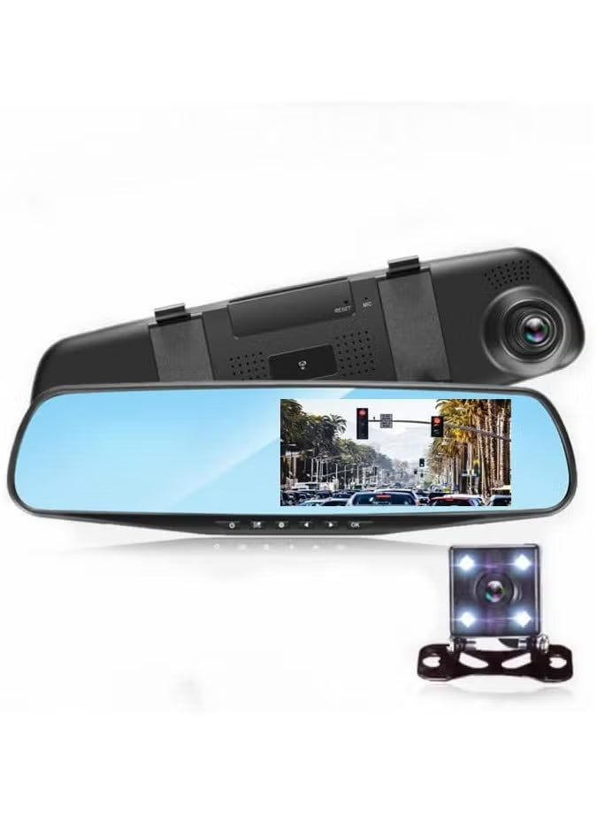 2-Way Mirror Dash Cam – Front & Rear, Night Vision – Image 2