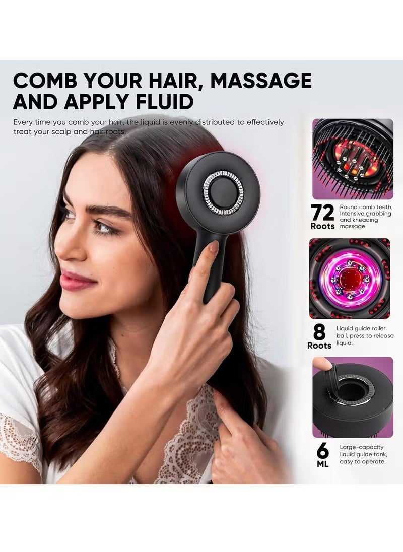 Scalp Massage Brush with Built-In Oil Applicator & LED Therapy – USB Rechargeable – Image 4