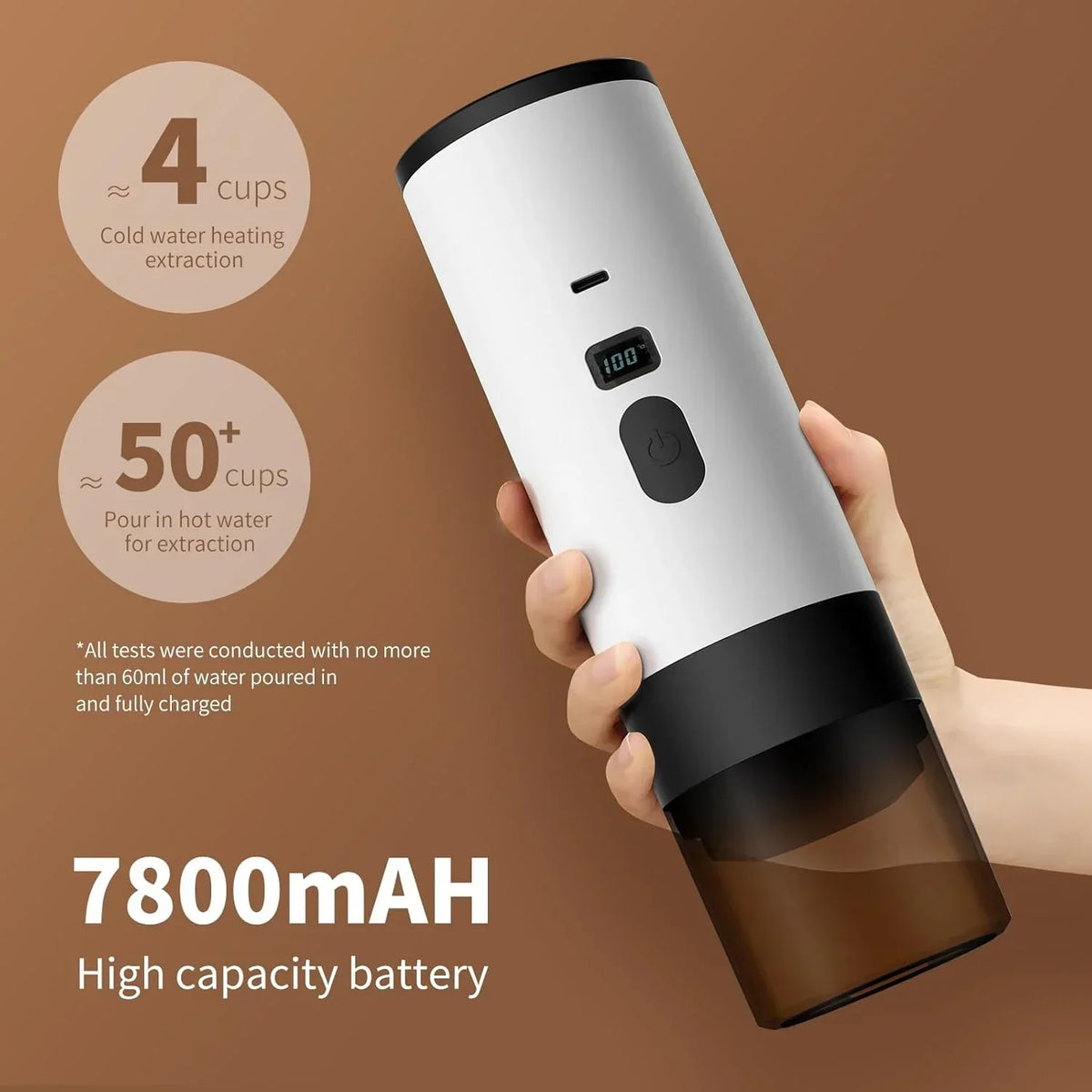 3-in-1 Portable Coffee Maker – Self-Heating Travel Espresso Machine Compatible – Image 5