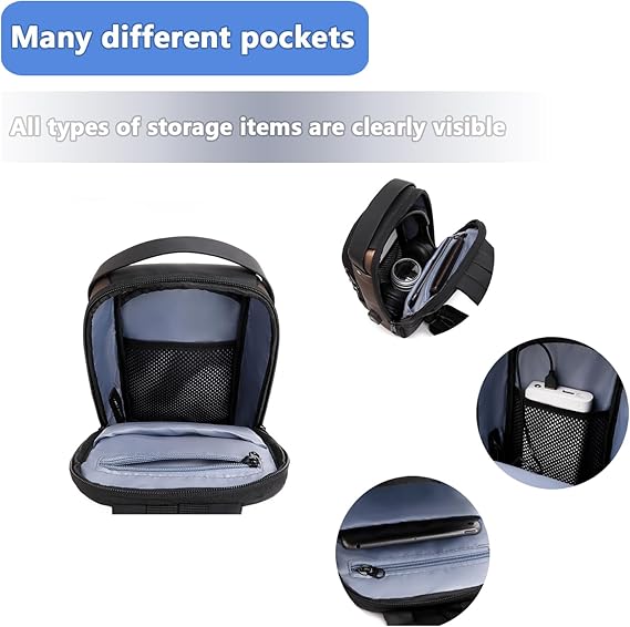 Men’s Anti-Theft Sling Bag – PU Leather Crossbody Shoulder Chest Bag – Image 3