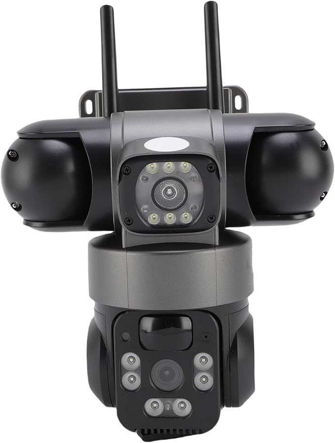 Triple Lens Security Camera, 4G Solar Power Outdoor Surveillance System, 3-Way 2MP HD