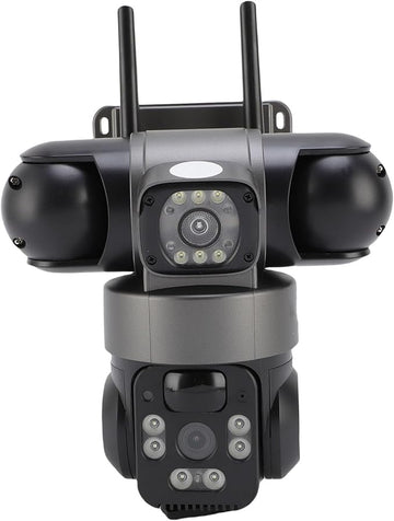 Triple Lens Security Camera, 4G Solar Power Outdoor Surveillance System, 3-Way 2MP HD