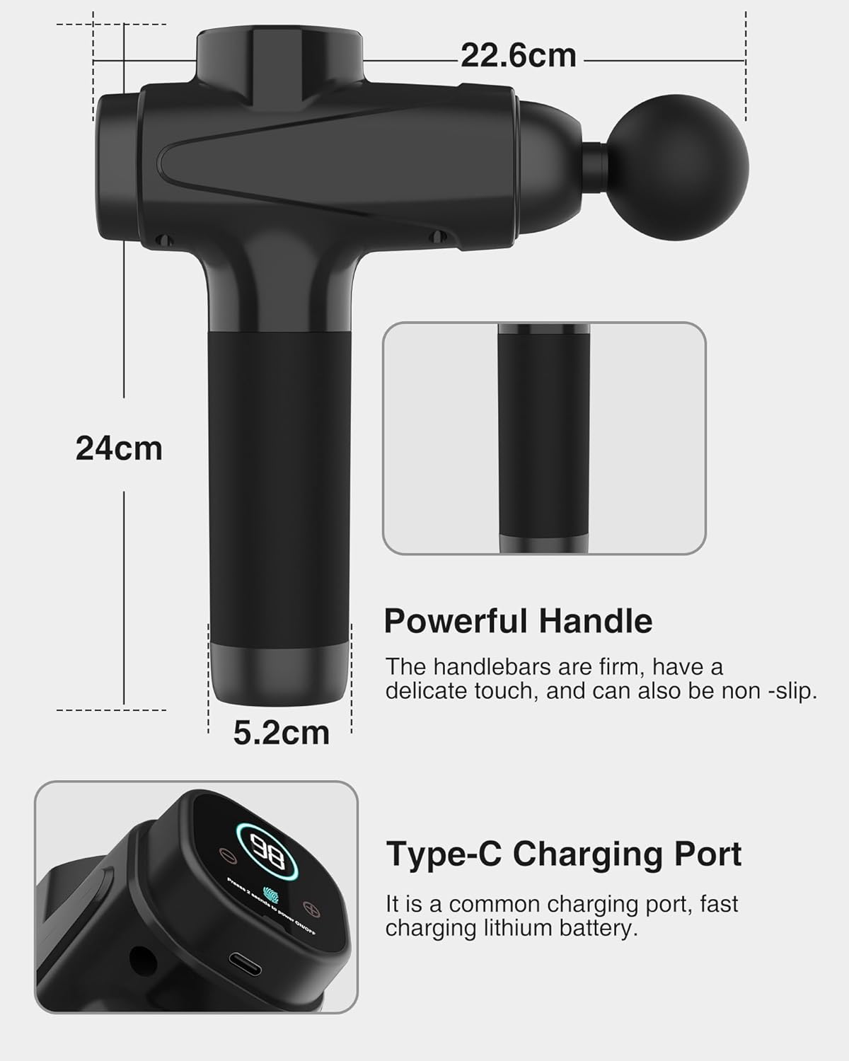 Professional Handheld Massage Gun – Deep Tissue Percussion Massager – Image 2