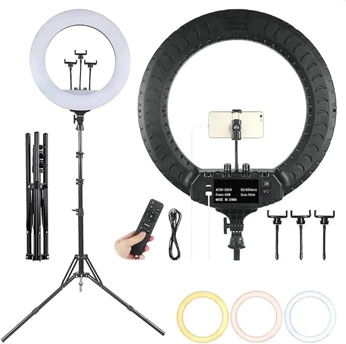 Professional LED Ring Light 14” RL-14 with Remote Control, Tripod & Phone Holder – Image 5