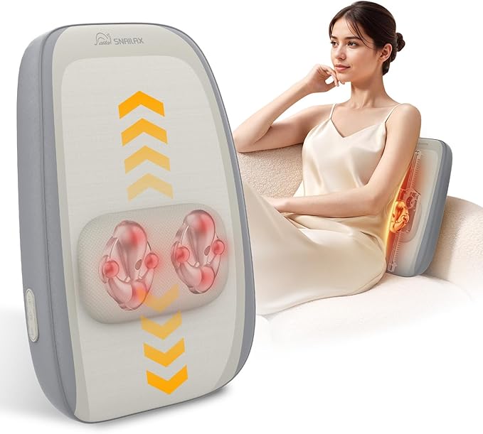 Snailax Shiatsu Neck & Back Massager with Heat – Deep Tissue Kneading Massage Cushion – Image 3