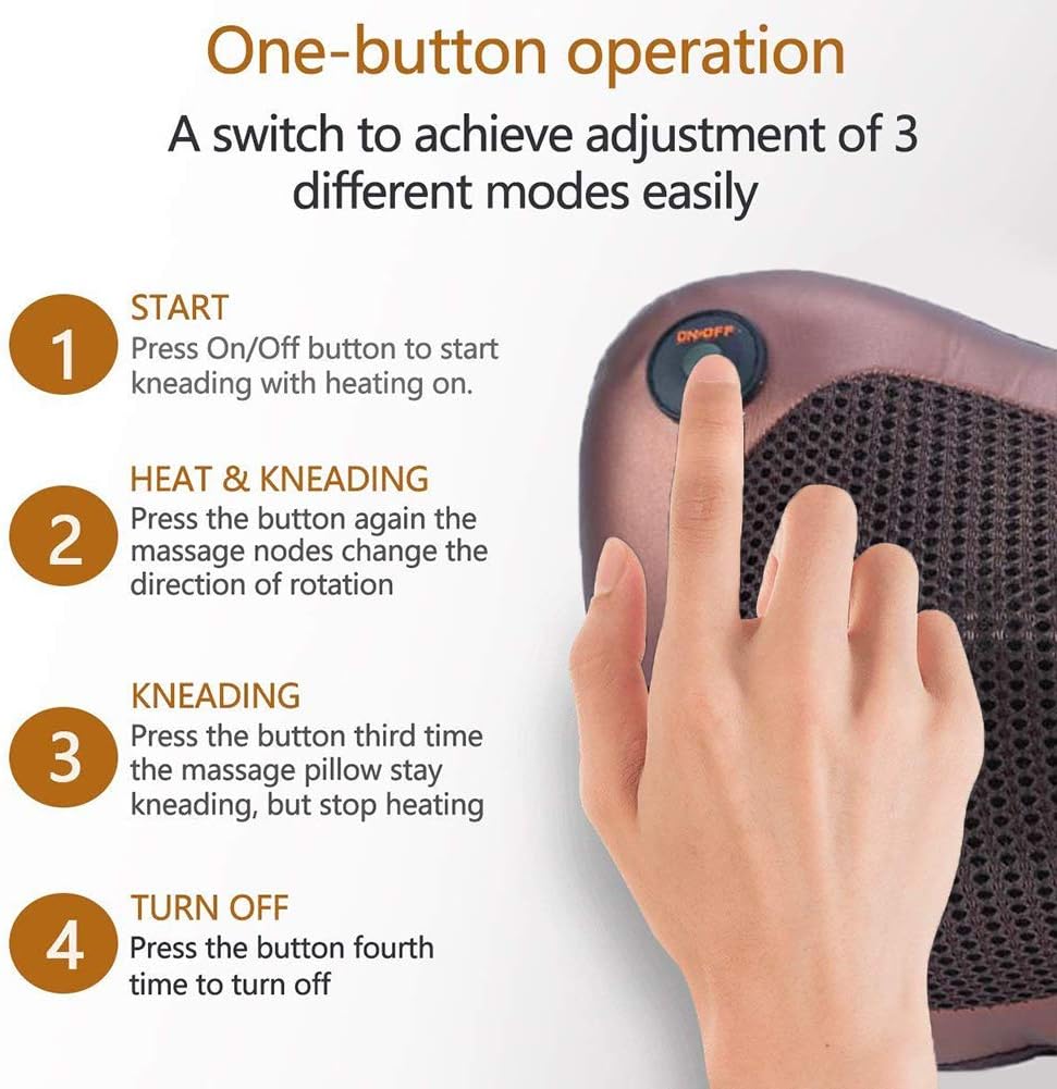 Shiatsu Neck & Shoulder Massager – Deep Kneading Massage Pillow with Heat – Image 3