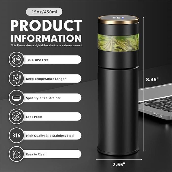 Premium Vacuum Insulated Bottle with Touch Screen Display – Image 5