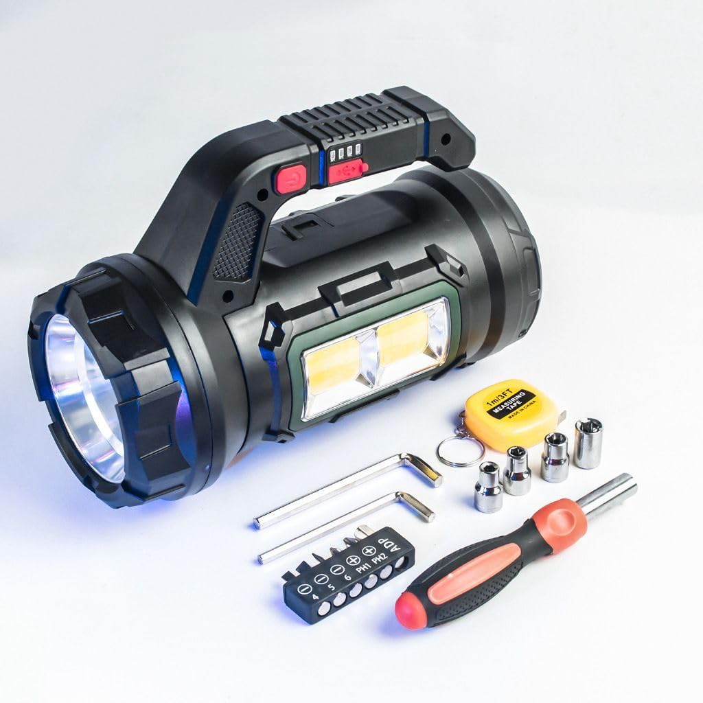 Multifunctional – Rechargeable – LED – Flashlight with Tool Kit 5-in-1