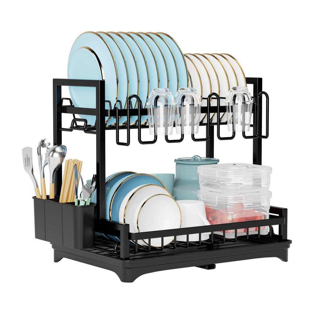 Premium Dish Drying Rack with Drain Tray & Utensil Holder – Anti-Rust Kitchen Organizer – Image 4