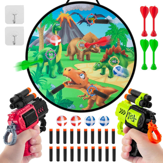 Dinosaur Shooting Practice Toy Set with Foam Dart Blasters – Fun Target Game for Kids