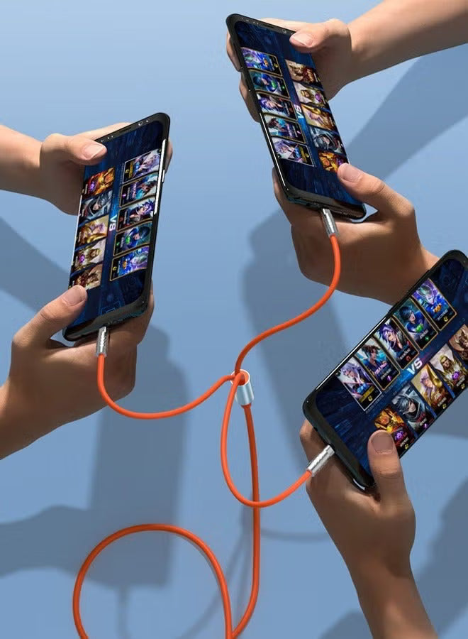 3-in-1 Fast Charging Cable 120W – Universal Multi-Device USB Cord (1.2 m, Orange) – Image 2