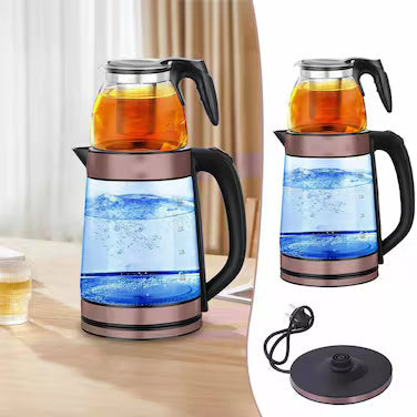 Double Pot Electric Tea Maker – 2.5L Kettle + 1L Teapot – 2000 W – Image 2