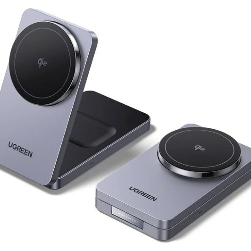 UGREEN MagFlow Qi2 2-in-1 Magnetic 15W Wireless Charger – Foldable Fast Charging Stand – Image 3