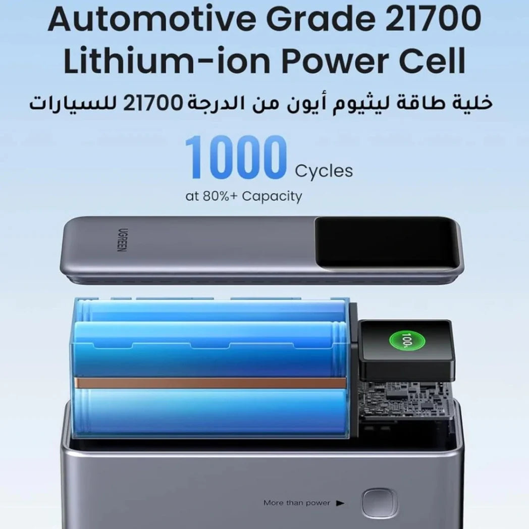 UGREEN Nexode PD 200W Fast Charging Power Bank 25000mAh Smart Digital Display Grey – Image 4
