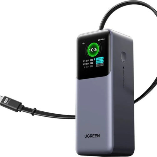 UGREEN PB726 20000mAh 165W Power Bank with Retractable USB-C Cable – Ultra Fast Charging