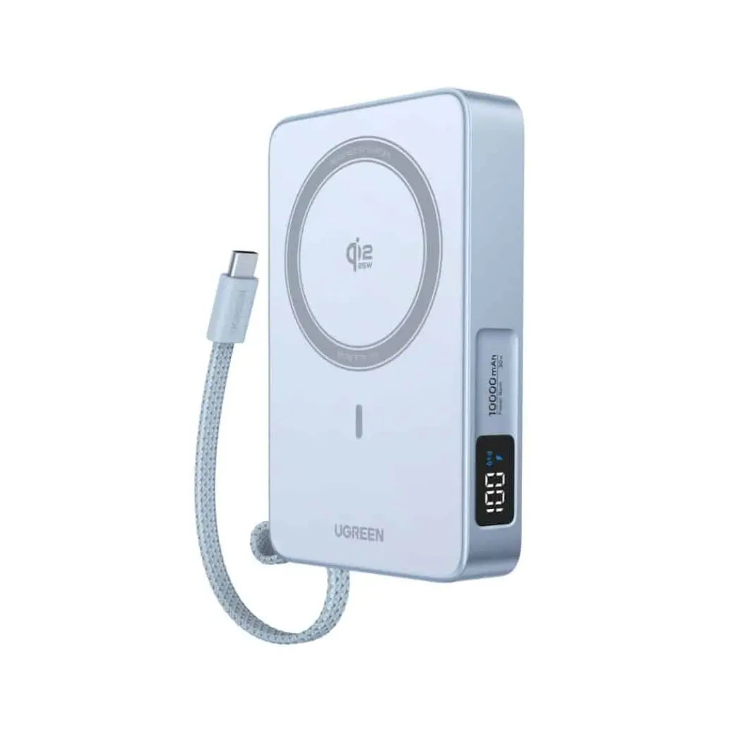 UGREEN 10000mAh Magnetic Wireless Power Bank 25W Fast Charging with Built-in USB-C Cable – Image 2