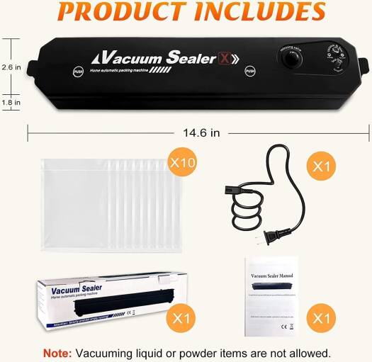 Automatic Food Saver Vacuum Sealer Machine – One-Touch Compact Sealer with 10 Bags – Image 3
