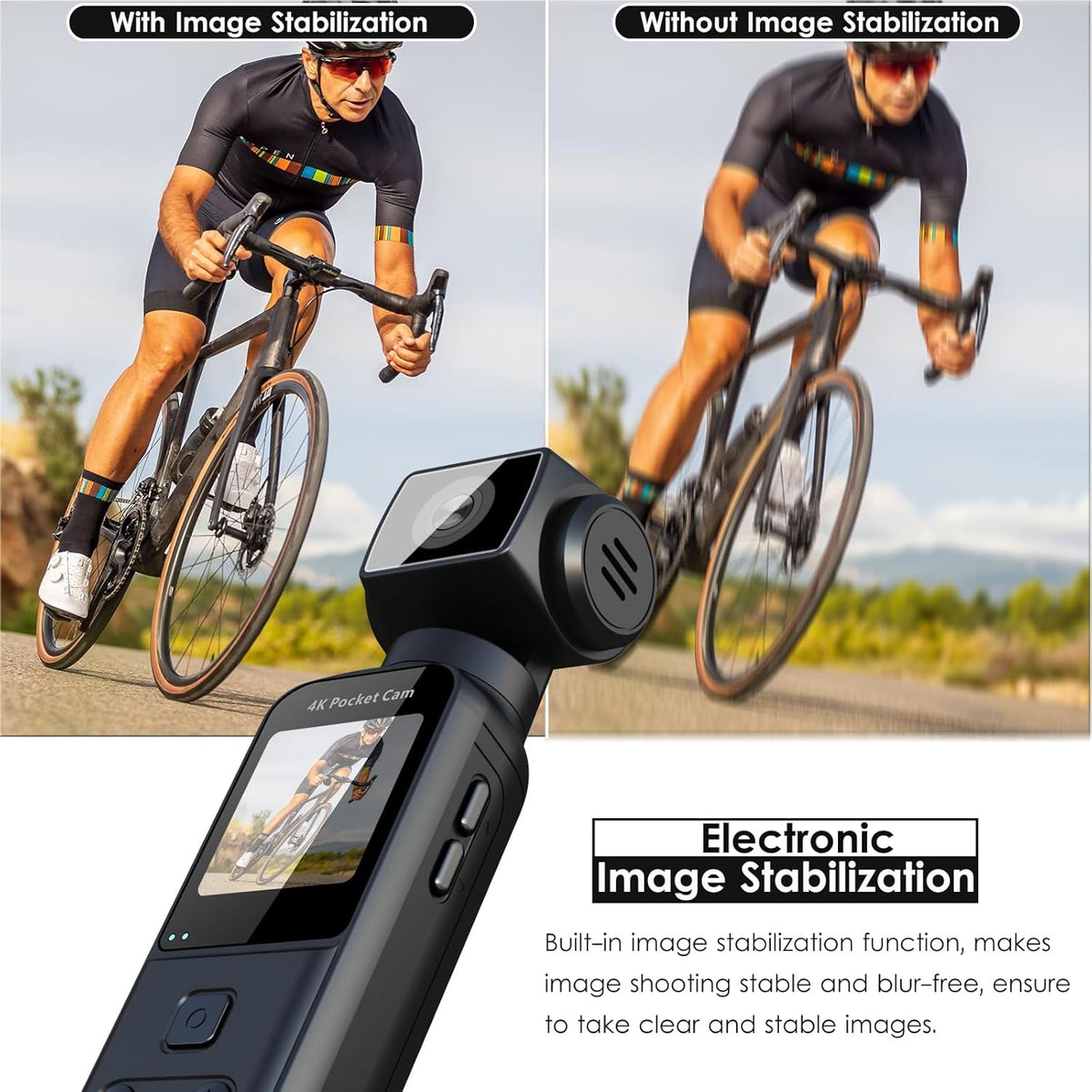 HandiCam 4K Body Camera with External Microphone – Rotation & Image Stabilization – Image 5