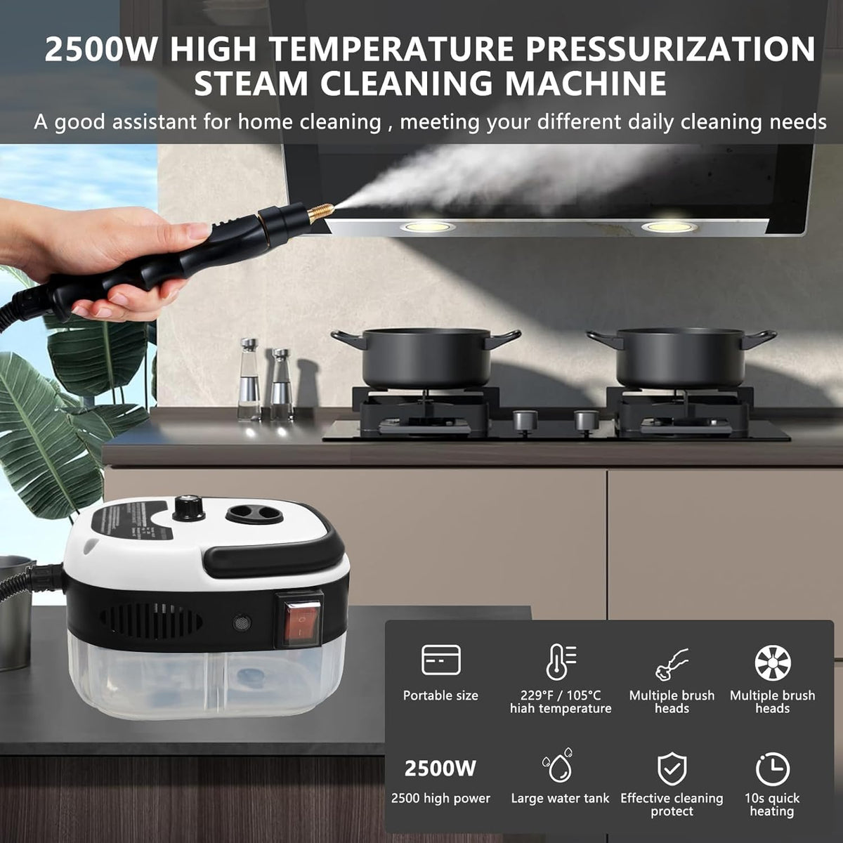 Steam Cleaner – Handheld High-Pressure Portable Cleaner – Image 6