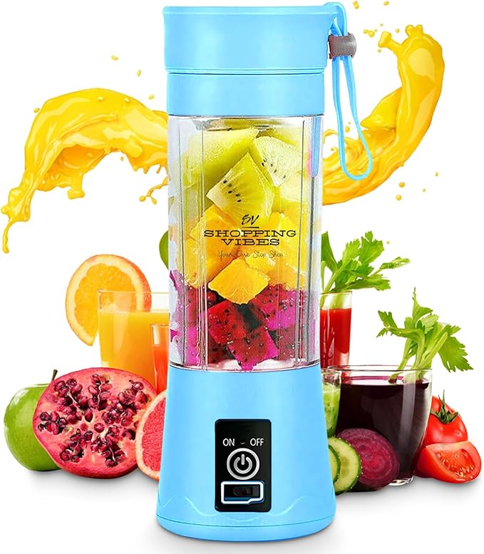 Set 2 Portable Wireless Blenders – 400ML, 6 Blades, With Strap – Image 6