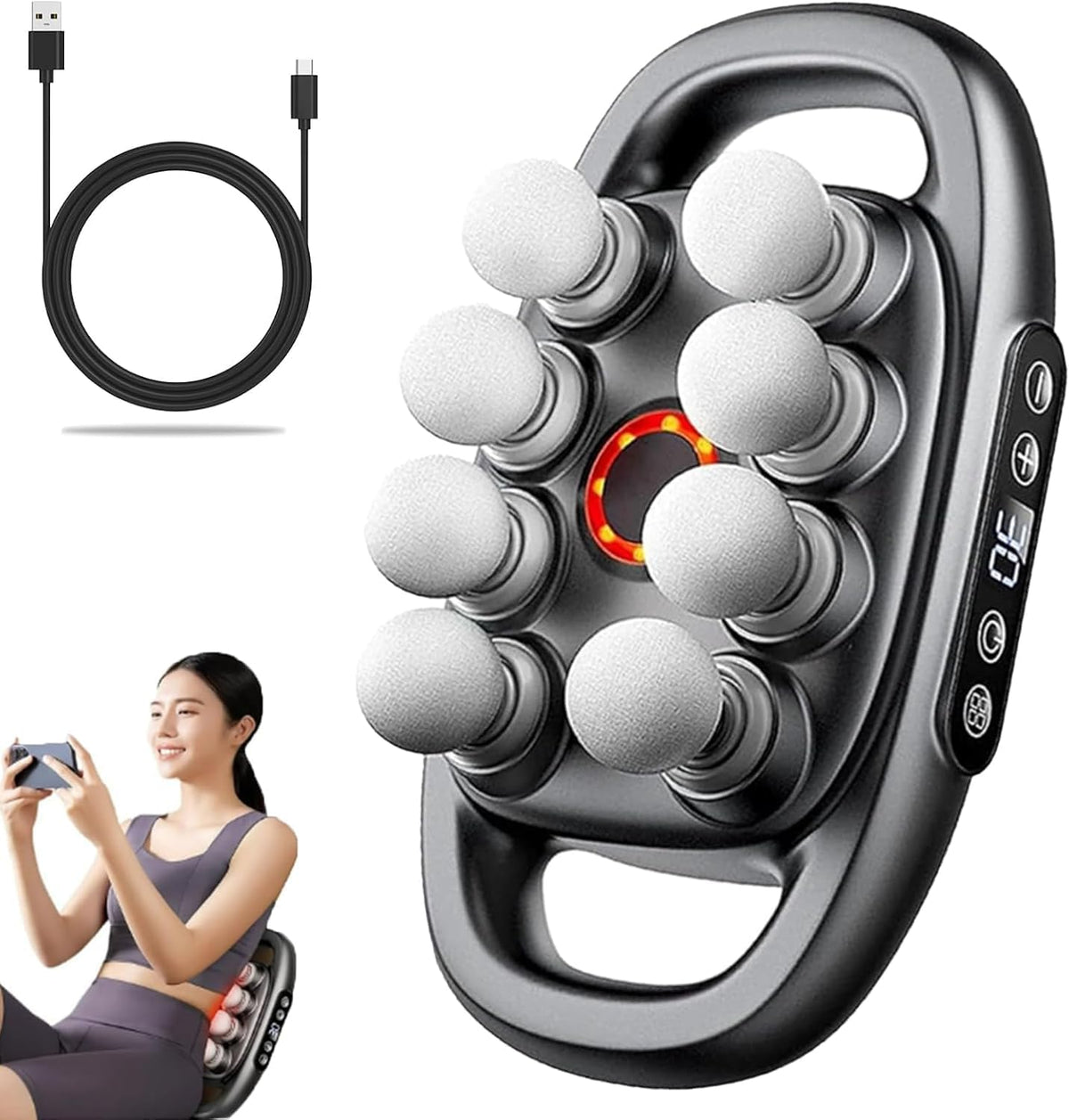 Fascia Gun Muscle Massager Gun High Frequency Back Waist Massage Machine Six-head Body