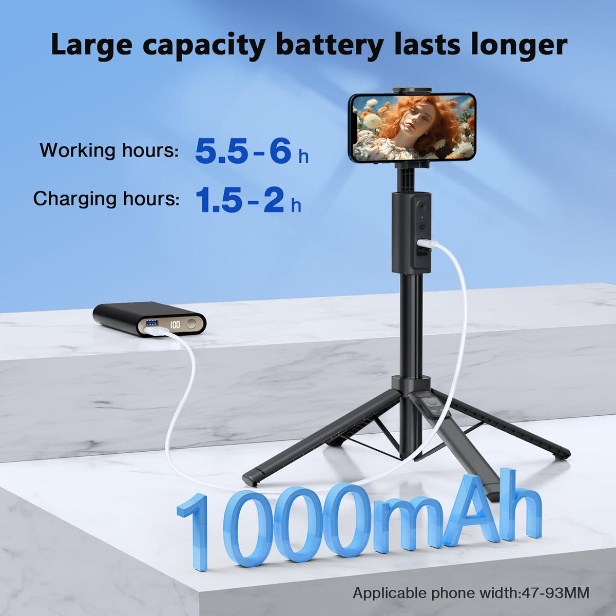 AI Smart Tracking Selfie Stick & Tripod – 360° Auto Face Follow with Gesture Control – Image 5