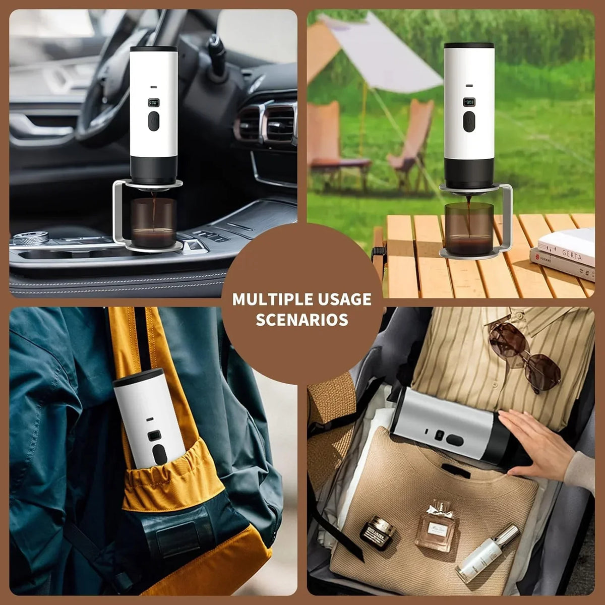 3-in-1 Portable Coffee Maker – Self-Heating Travel Espresso Machine Compatible – Image 3