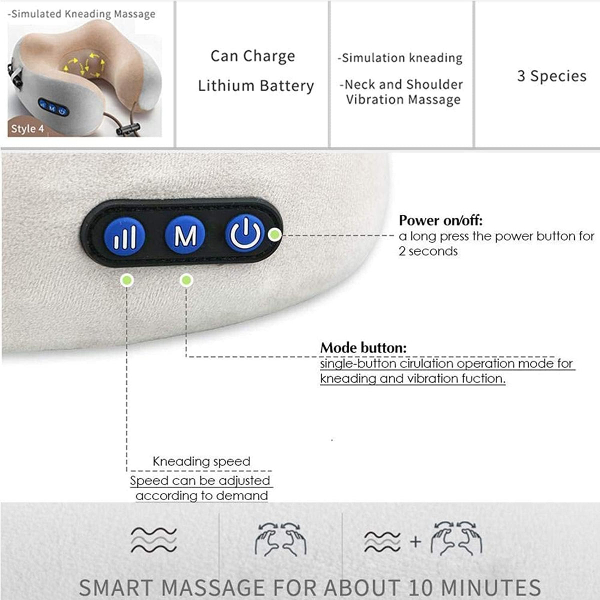 Rechargeable Cervical Neck Massager – Portable Vibration Neck & Shoulder Massager – Image 6