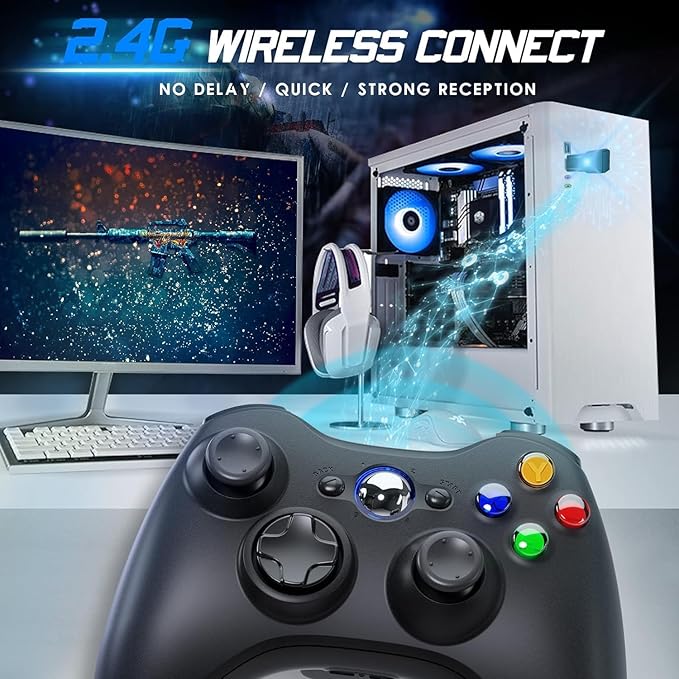 Prodico Xbox 360 Wireless Controller – 2 Pack, 2.4G for PC & Console – Image 4