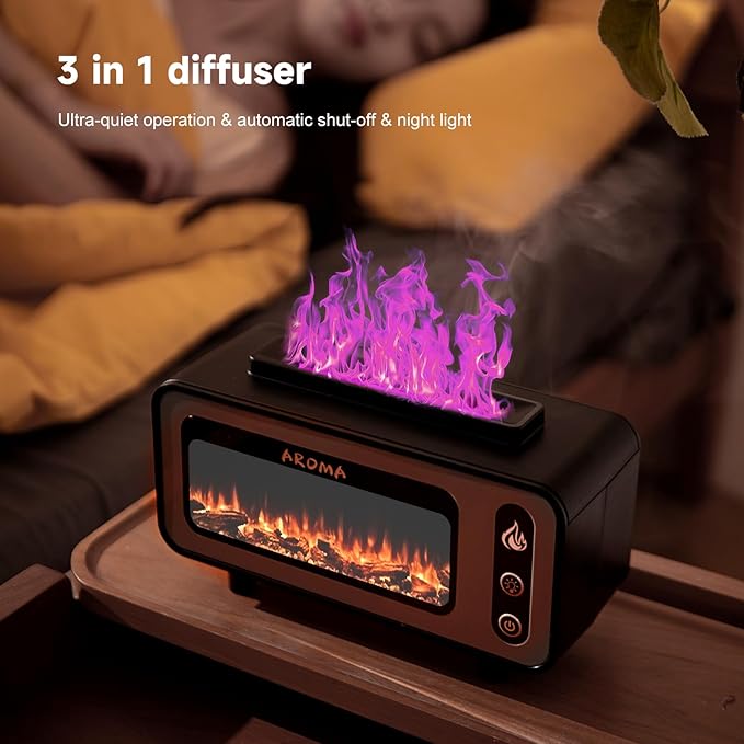 e-hooy Vintage Fireplace Aroma Diffuser (Woodgrain) – Image 4