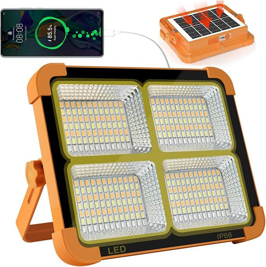 Portable LED Solar Work Light 100W – 10, 000LM Rechargeable