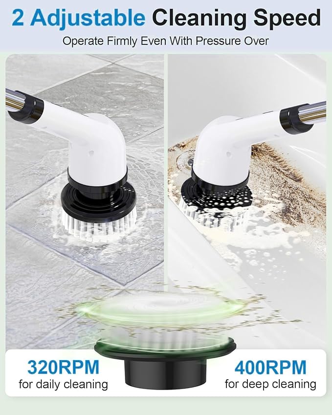 9-in-1 Multifunction Electric Cleaning Brush – Extendable Handle & Changeable Heads – Image 6