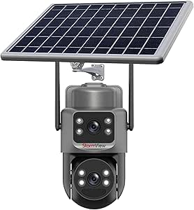 Triple Lens Security Camera, 4G Solar Power Outdoor Surveillance System, 3-Way 2MP HD – Image 2