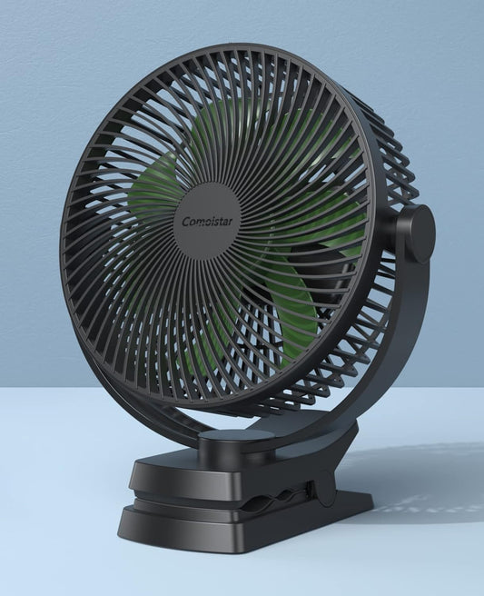 Portable 8.5" Clip Fan – 10, 000mAh, USB Rechargeable