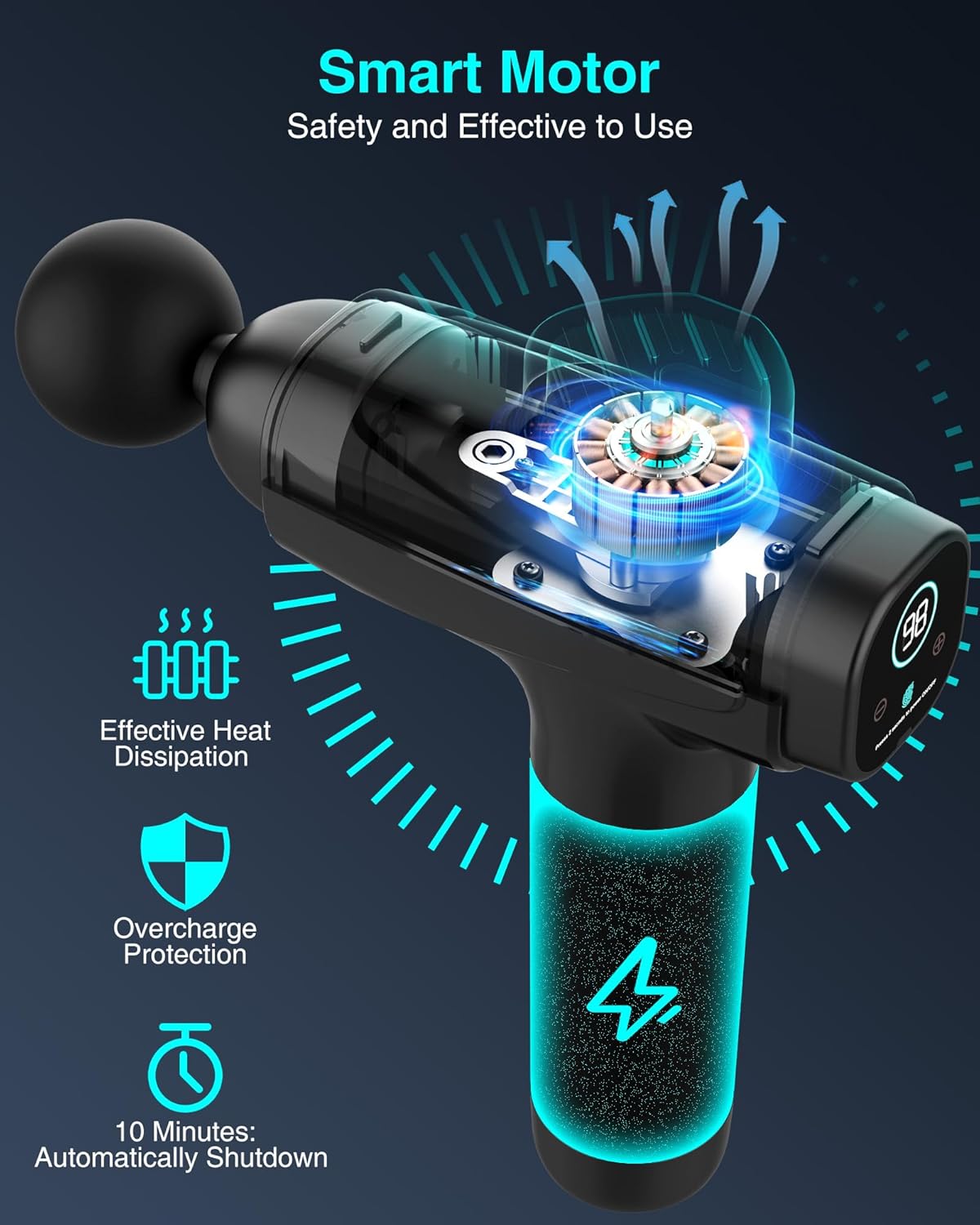 Professional Handheld Massage Gun – Deep Tissue Percussion Massager – Image 6