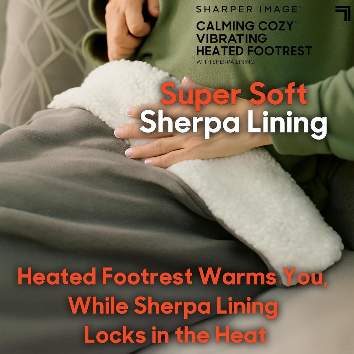 Calming Cozy Vibrating Heated Footrest with Sherpa Lining – Image 6