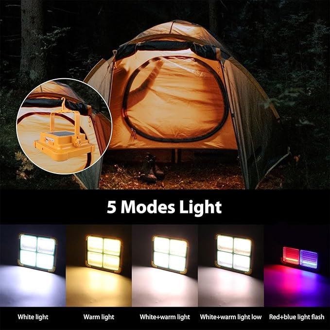 Portable LED Solar Work Light 100W – 10, 000LM Rechargeable – Image 2