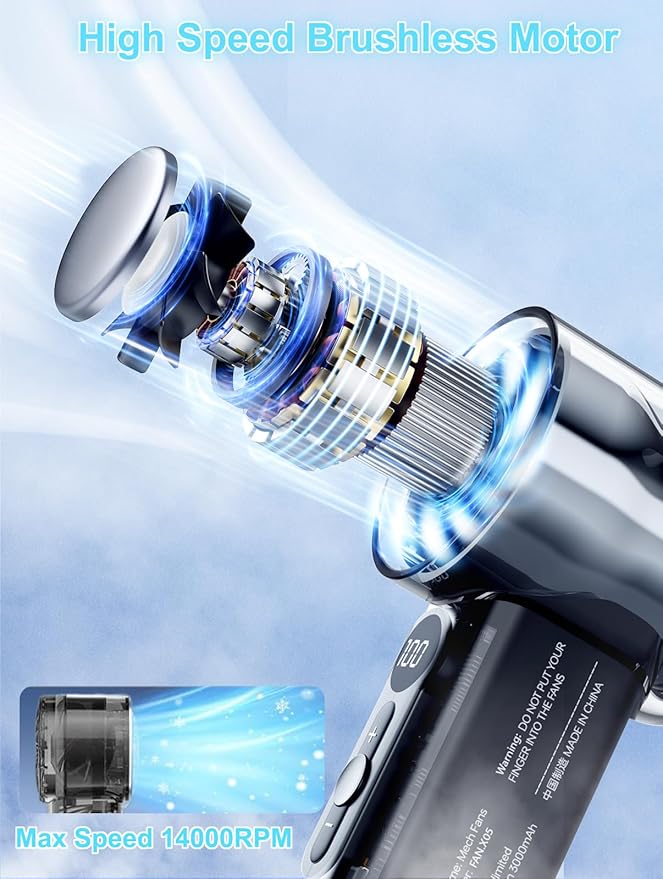 High-Speed Handheld Fan – 14000RPM with Ice Cool Tech – Image 4