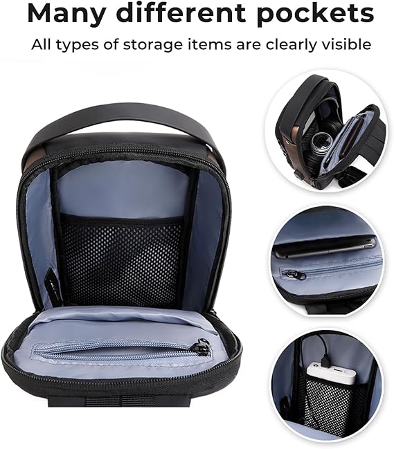 Men’s Anti-Theft Sling Bag – PU Leather Crossbody Shoulder Chest Bag – Image 4