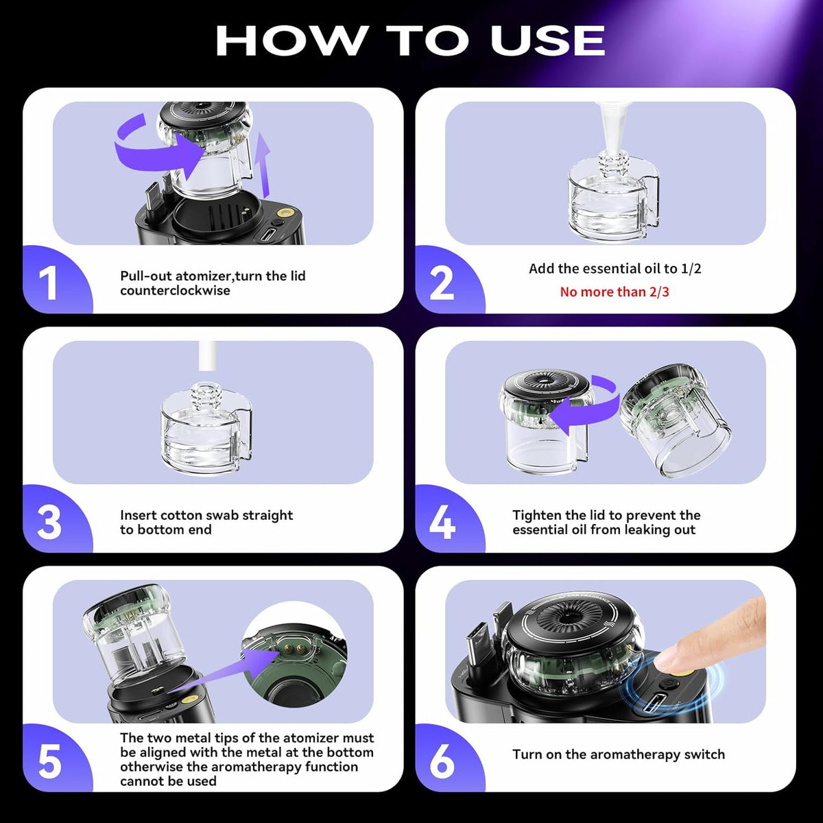 Retractable Car Charger with Starlight & Aromatherapy, 5 in 1 USB C Car Charger Adapter – Image 3
