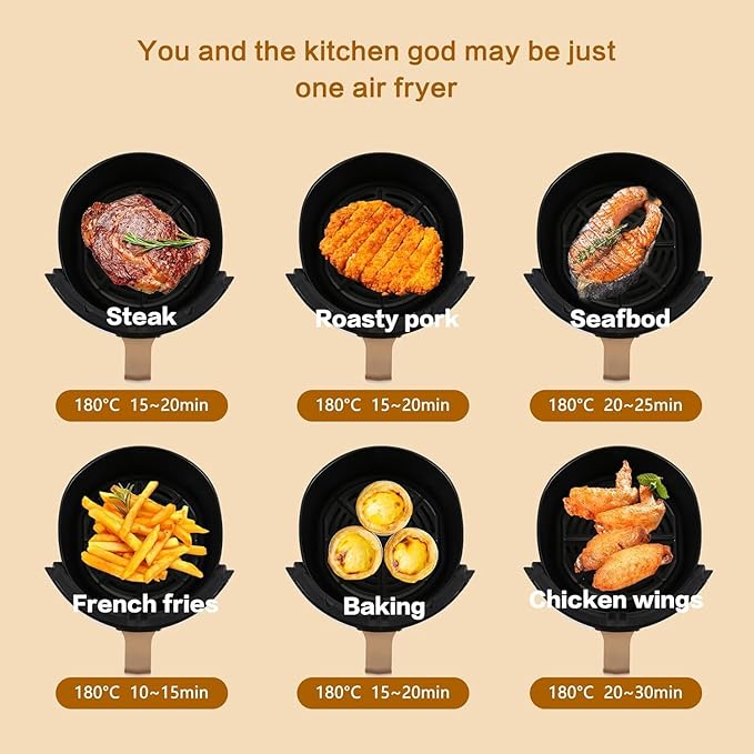Premium Digital Air Fryer – 6L, 8-in-1, Touch Display – Image 3