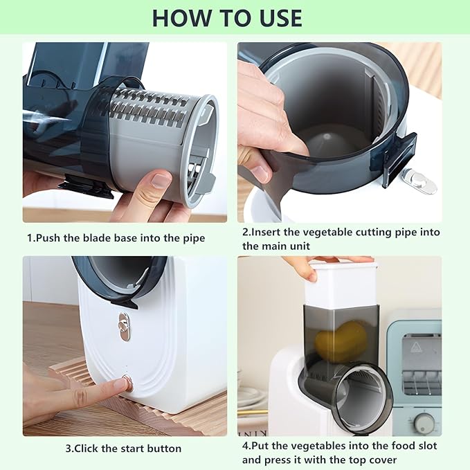 Electric Vegetable & Food Cutter – Stainless Steel Automatic Cutter & Slicer – Image 4