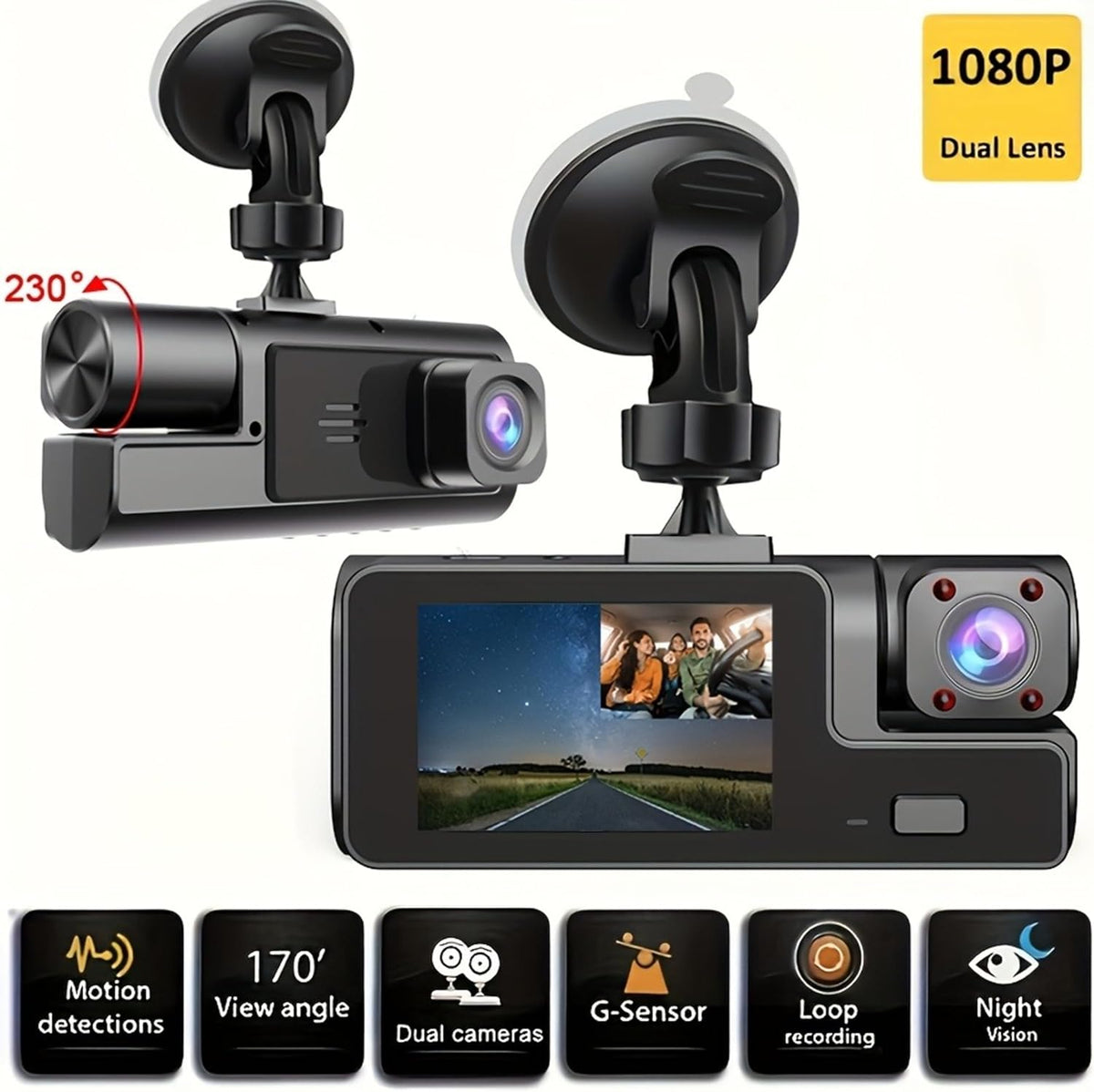 Black Box Super HD 1296P Car Dash Camera – G-Sensor, Parking Mode, Loop Recording – Image 2